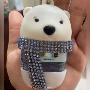 Bath and Body Works | Polar Bear With Blue Sparkle Gem Scarf Pocket Bac Holder